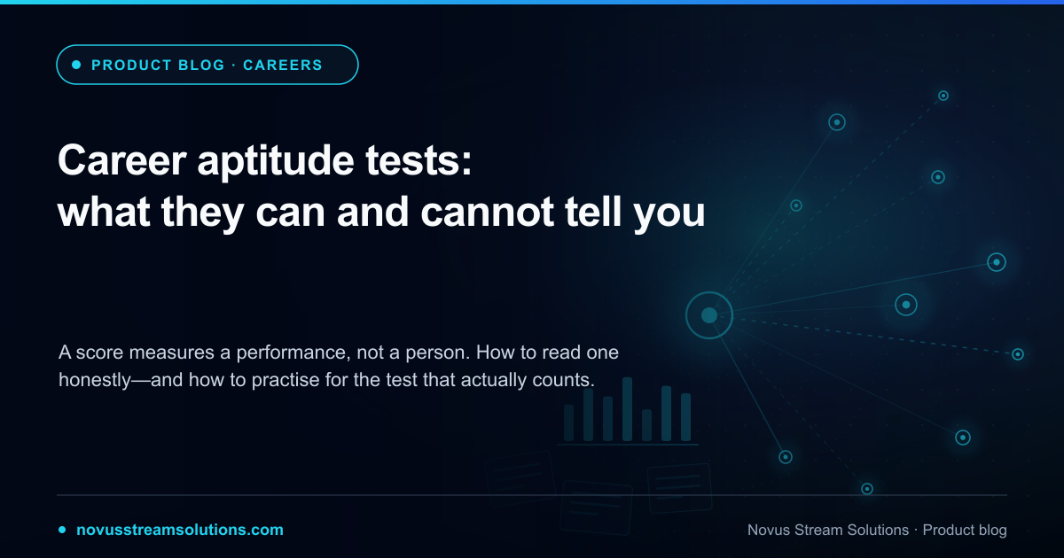 A career aptitude result being read as a starting point for exploration rather than as a verdict about a person